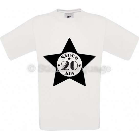 Tee-shirt Blanc Homme 20ème Anniversaire - Since 20 Ans