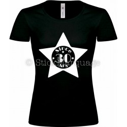 Tee-shirt Noir Femme 30ème Anniversaire "Since 30 Ans"