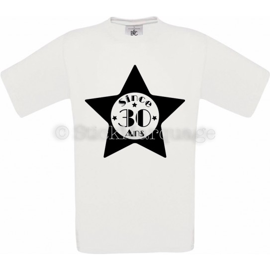 Tee-shirt Blanc Homme 30ème Anniversaire - Since 30 Ans