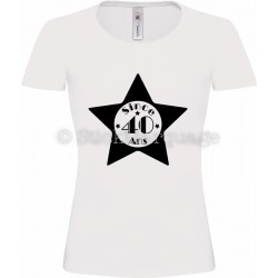 Tee-shirt Blanc Femme 40ème Anniversaire "Since 40 Ans"