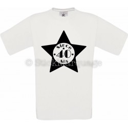 Tee-shirt Blanc Homme 40ème Anniversaire - Since 40 Ans