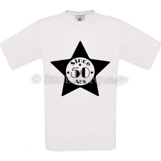 Tee-shirt Blanc Homme 50ème Anniversaire - Since 50 Ans