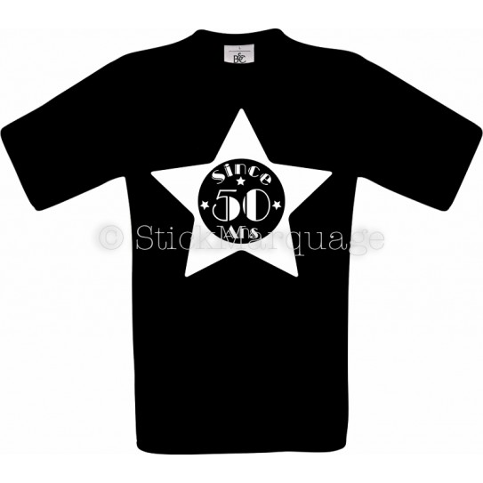 T-shirt noir Homme 50ème Anniversaire - Since 50 Ans