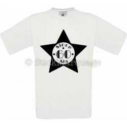 Tee-shirt Star Blanc Homme 60ème Anniversaire - Since 60 Ans