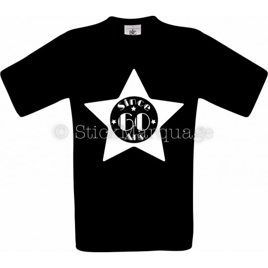 T-shirt Star noir Homme 60ème Anniversaire - Since 60 Ans