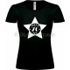 T-shirt Star Noir Femme 70ème Anniversaire "Since 70 Ans"