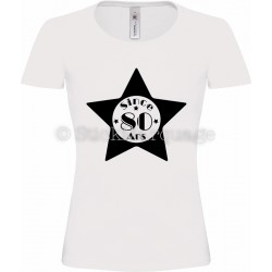 T-shirt Star Blanc Femme 80ème Anniversaire "Since 80 Ans"