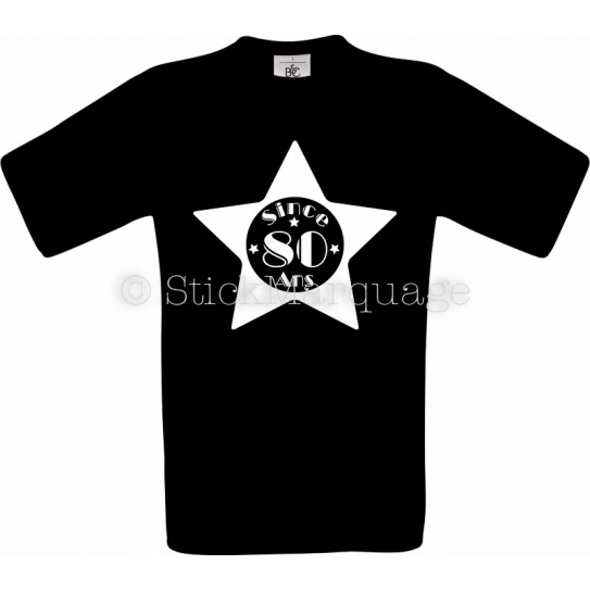 T-shirt Star noir Homme 80ème Anniversaire - Since 80 Ans