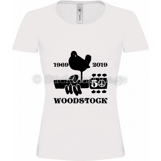 T-shirt Blanc femme Woodstock 50ème Anniversaire