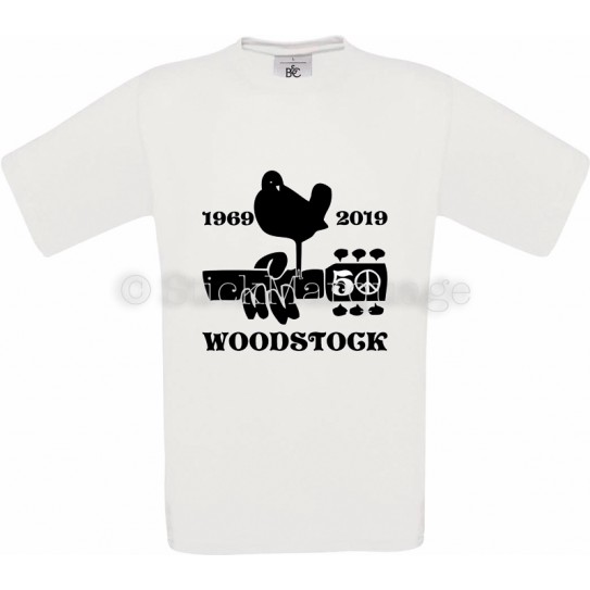Tee-shirt blanc homme Woodstock 50ème Anniversaire