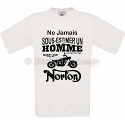 Tee-shirt blanc homme moto Norton