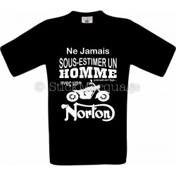 Tee-shirt noir homme moto Norton