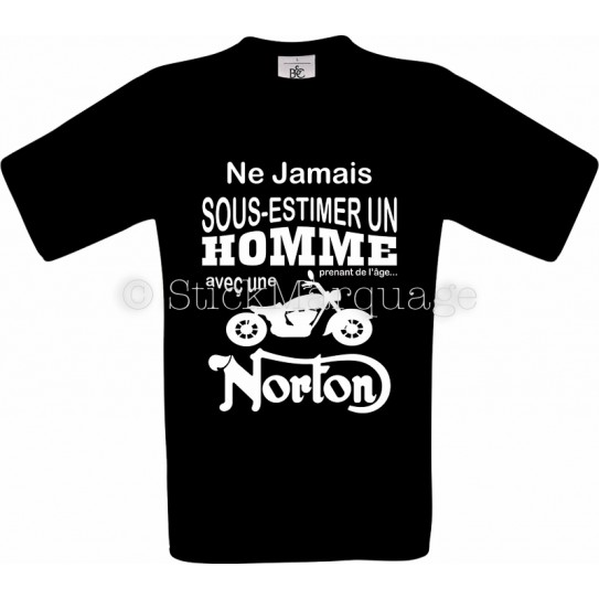 Tee-shirt noir homme moto Norton