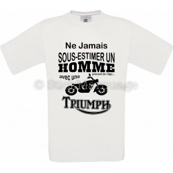 Tee-shirt blanc homme moto Triumph