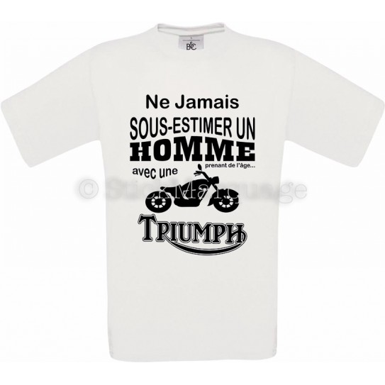 Tee-shirt blanc homme moto Triumph