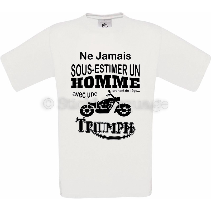 T Shirt Moto Triumph Tee Shirt Blanc Homme Impression Flex En Aquitaine France T Shirt Moto Triumph Tee Shirt Blanc Homme Impression Flex En Aquitaine France