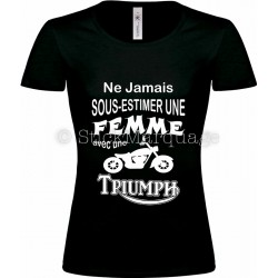 T-shirt noir femme moto Triumph