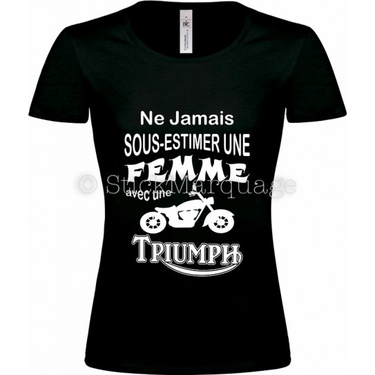 T-shirt noir femme moto Triumph