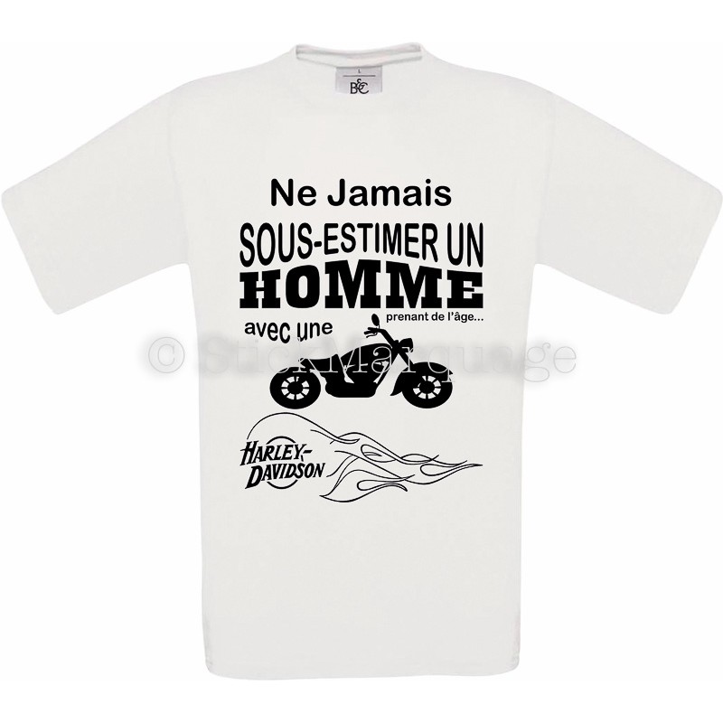 T-shirt Moto Harley-Davidson blanc homme