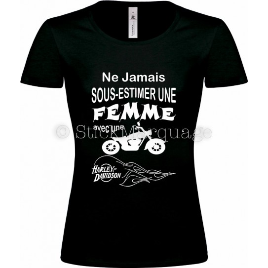 T-shirt noir femme moto Harley-Davidson