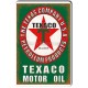 Plaque aluminium Texaco Motor Oil USA
