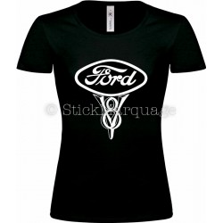 Tee-shirt Noir Femme Ford V8