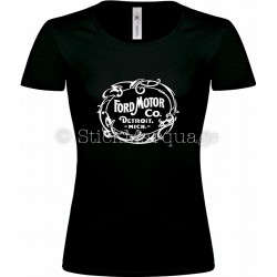 Tee-shirt Ford Motor Co. Detroit noir femme