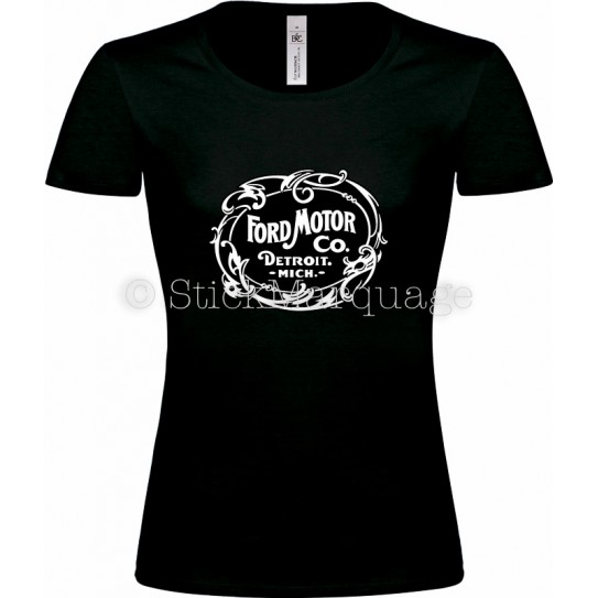 Tee-shirt Ford Motor Co. Detroit noir femme