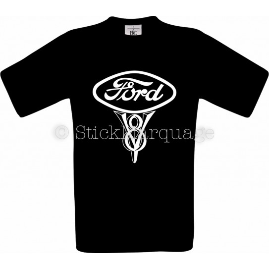 Tee-shirt Ford V8 noir homme