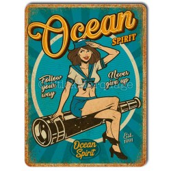 Plaque metal Pin-Up Ocean Spirit
