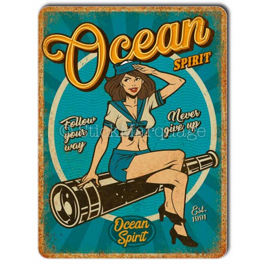 Plaque metal Pin-Up Ocean Spirit