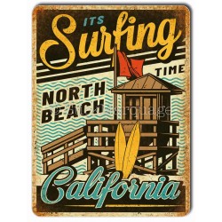 Plaque métal Surf Beach Californie
