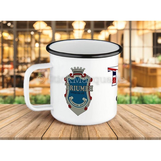 Tasse en métal émaillé moto Triumph 1894 Cadeau Original Style Vintage