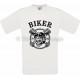 T-shirt anniversaire Biker Moto Skull blanc homme