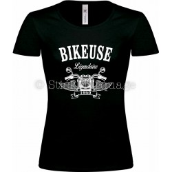 Tee-shirt Bikeuse Moto Légendaire noir femme
