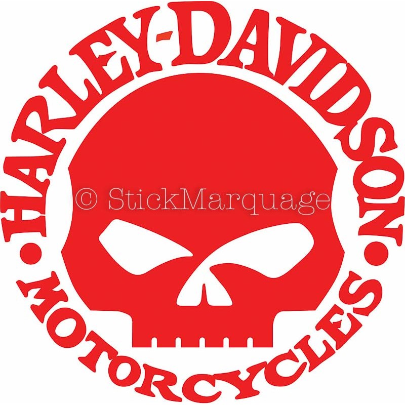 Sticker autocollant vinyle Moto logo Harley-Davidson tête de mort