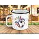 Tasse à café Coupe du Monde en métal émaillé