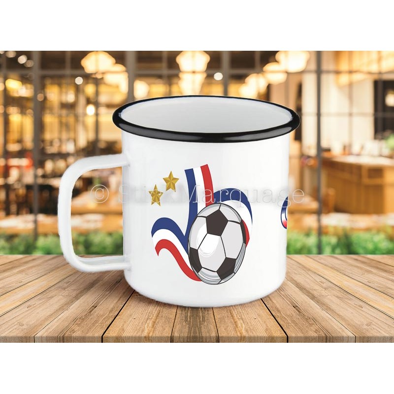 Tasse Coupe du Monde de Football personnalisable métal émaillé