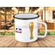 Tasse à café Coupe du Monde en métal émaillé