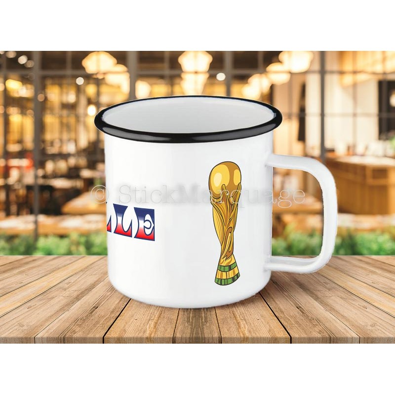 Tasse Coupe du Monde de Football personnalisable métal émaillé
