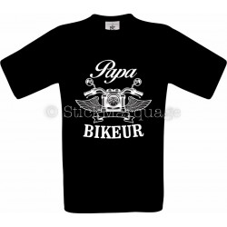T-shirt noir Papa Biker