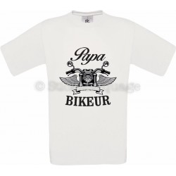 Tee-shirt blanc Papa Biker