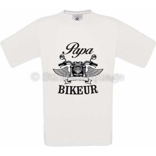 Tee-shirt blanc Papa Biker