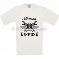 T-shirt blanc Maman Bikeuse