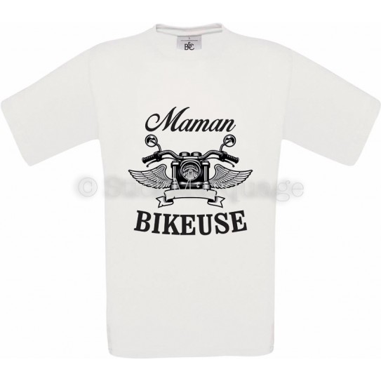 T-shirt blanc Maman Bikeuse