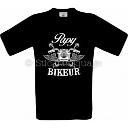 T-shirt noir Papy Biker