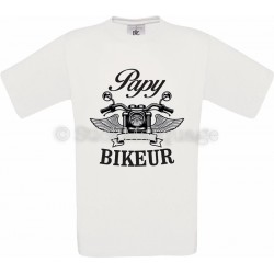 T-shirt blanc Papy Biker