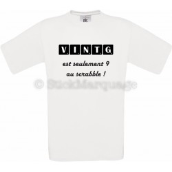 T-shirt blanc 20ème Anniversaire Scrabble