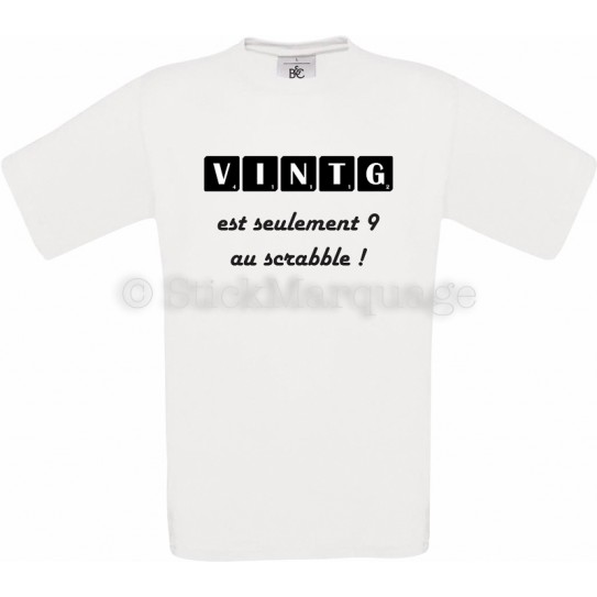 T-shirt blanc 20ème Anniversaire Scrabble