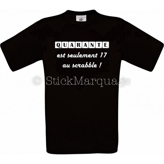 T-shirt noir 40ème Anniversaire Scrabble
